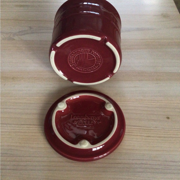 Longaberger Pottery Pint Crock Woven Traditions With Lid Canister - Picture 2 of 5